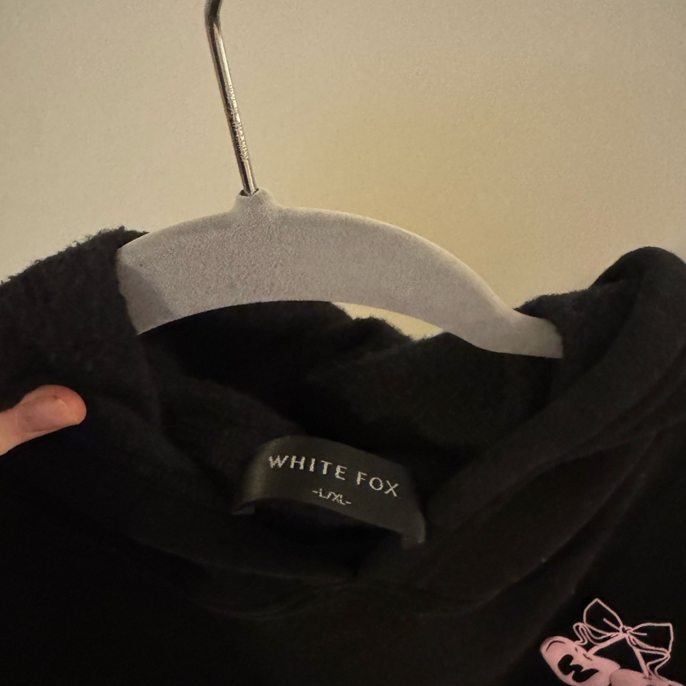 White Fox Boutique Black Hoodie with Pink Detail - Picture 2 of 3